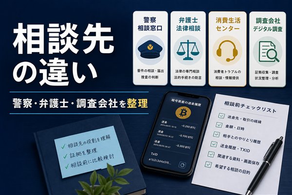 相談先の違い 警察・弁護士・調査会社を整理