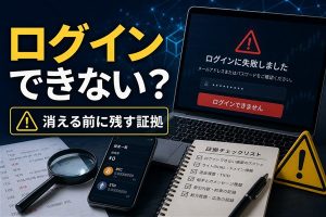 ログインできない 消える前に残す証拠