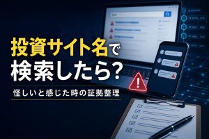 投資サイト名で検索したら 怪しいと感じた時の証拠整理
