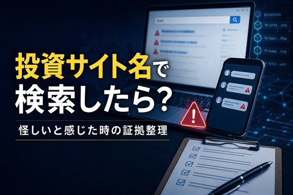 投資サイト名で検索したら 怪しいと感じた時の証拠整理