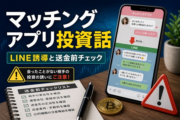 マッチングアプリ投資話 LINE誘導と送金前チェック