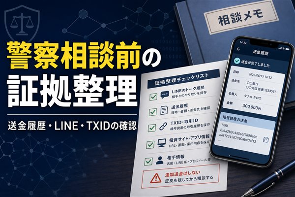 警察相談前の証拠整理 送金履歴・LINE・TXIDの確認